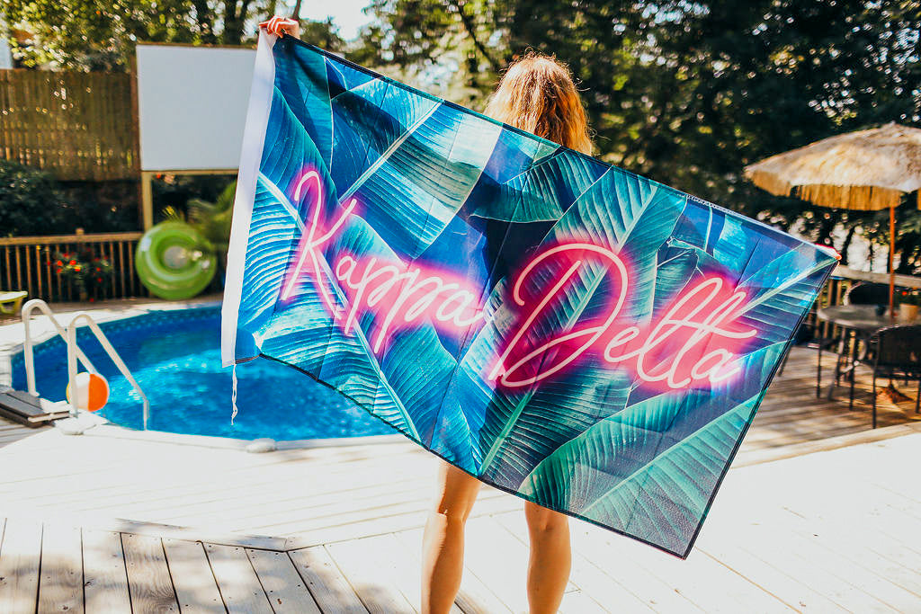 Kappa Delta Neon Palm Flag