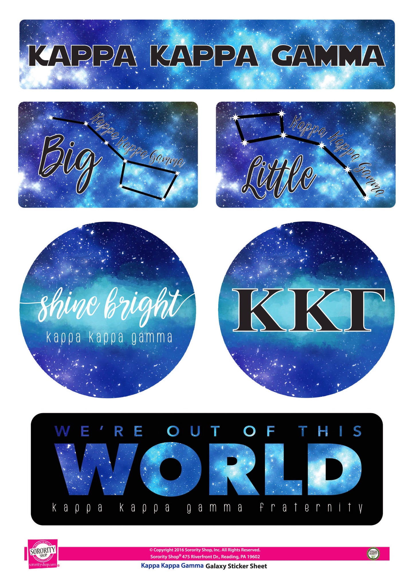 Kappa kappa Gamma Galaxy Stickers