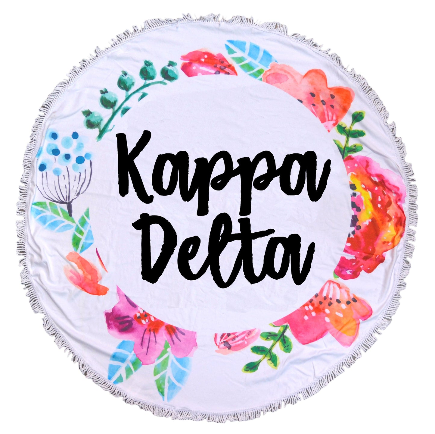 Kappa Delta Floral Fringe Towel Blanket