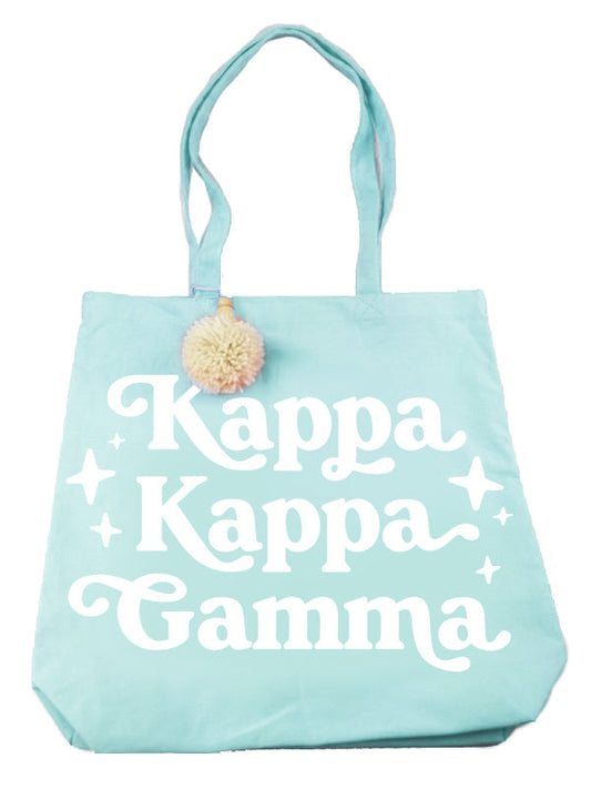 Kappa Kappa Gamma Retro Pom Pom Tote Bag