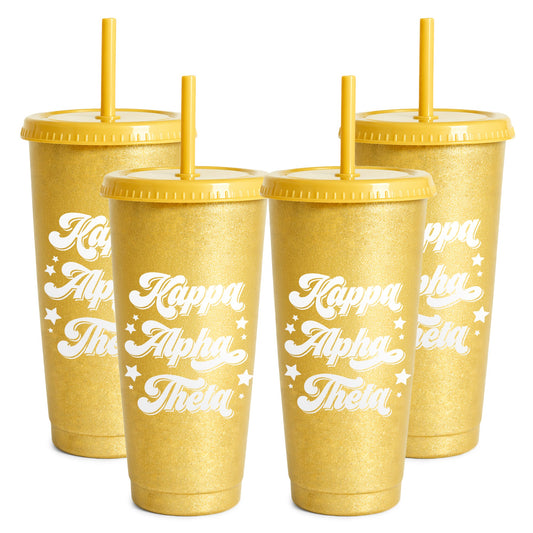 Kappa Alpha Theta Glitter Color Changing Cup 4-Pack