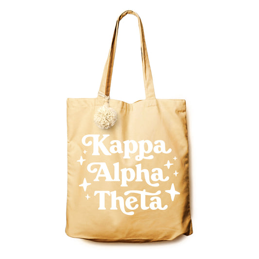 Kappa Alpha Theta Retro Pom Pom Tote Bag
