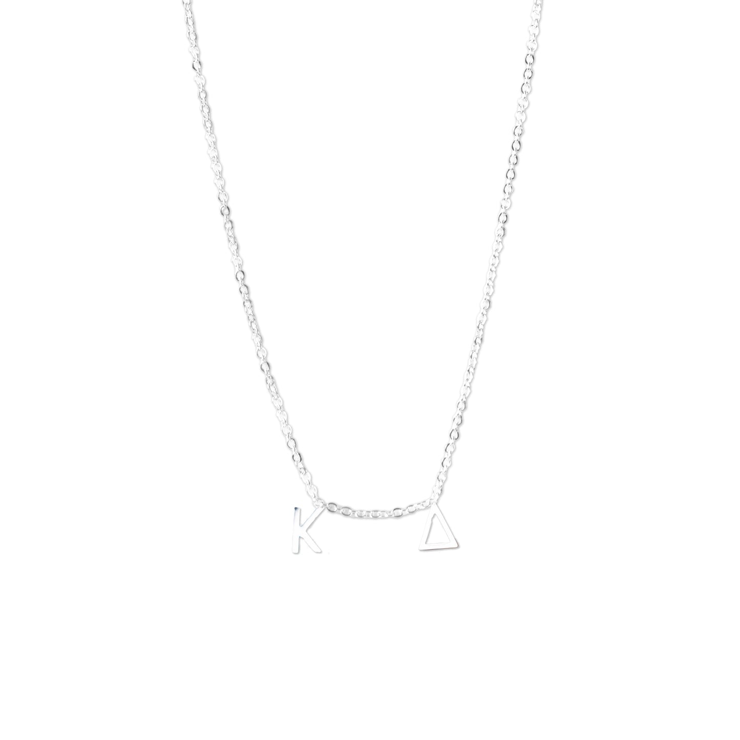 Kappa Delta Silver Greek Letters Necklace