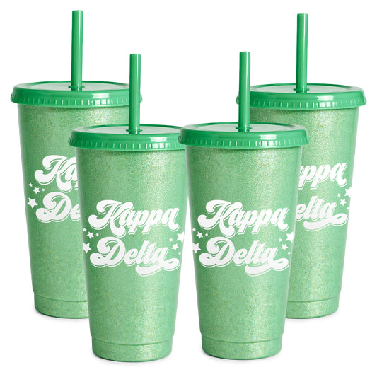 Kappa Delta Glitter Color Changing Cup 4-Pack