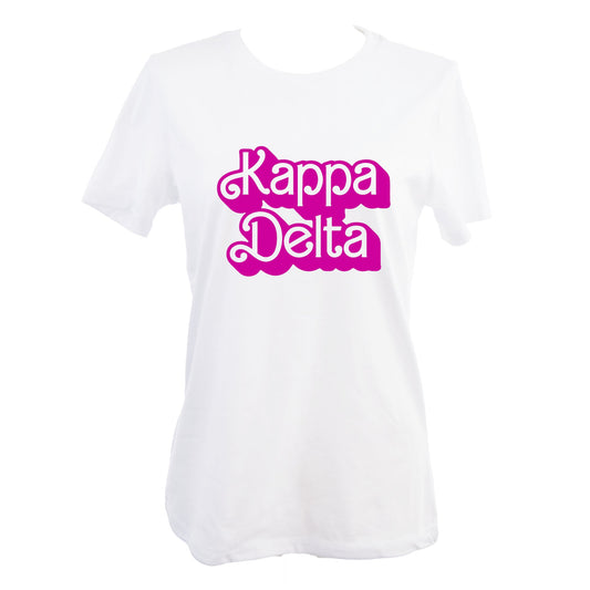 Kappa Delta T-Shirt- Retro Dolly Sorority Name Design, Relaxed Fit