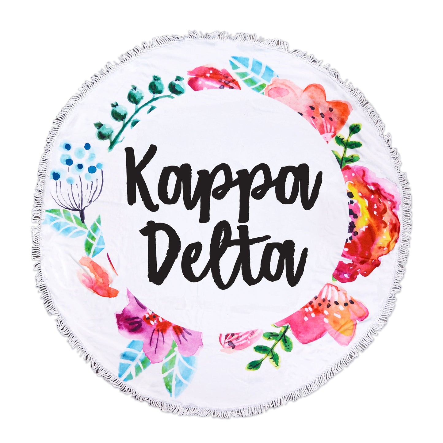 Kappa Delta Floral Fringe Towel Blanket