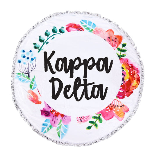 Kappa Delta Floral Fringe Towel Blanket
