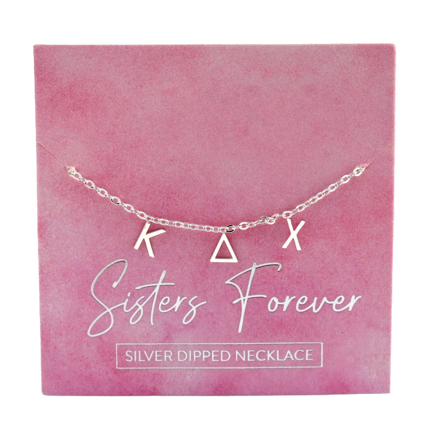Kappa Delta Chi Silver Greek Letters Necklace