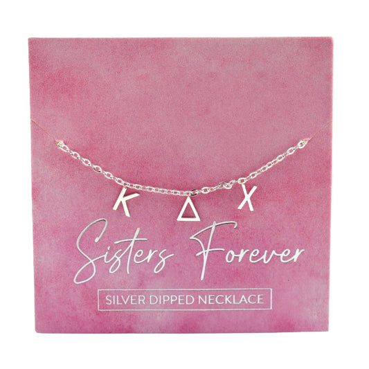 Kappa Delta Chi Silver Greek Letters Necklace