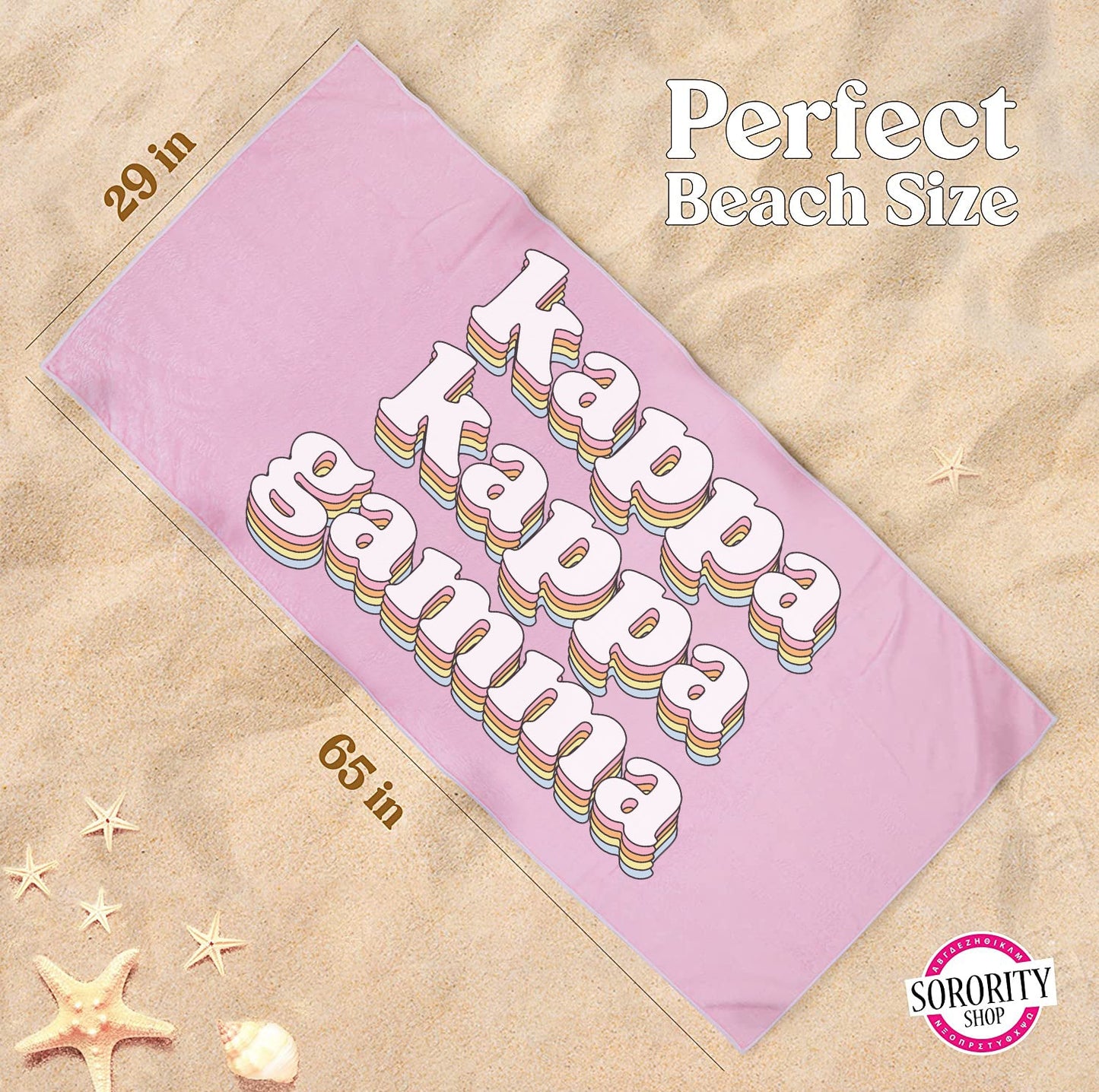 Kappa Kappa Gamma Plush Retro Beach Towel