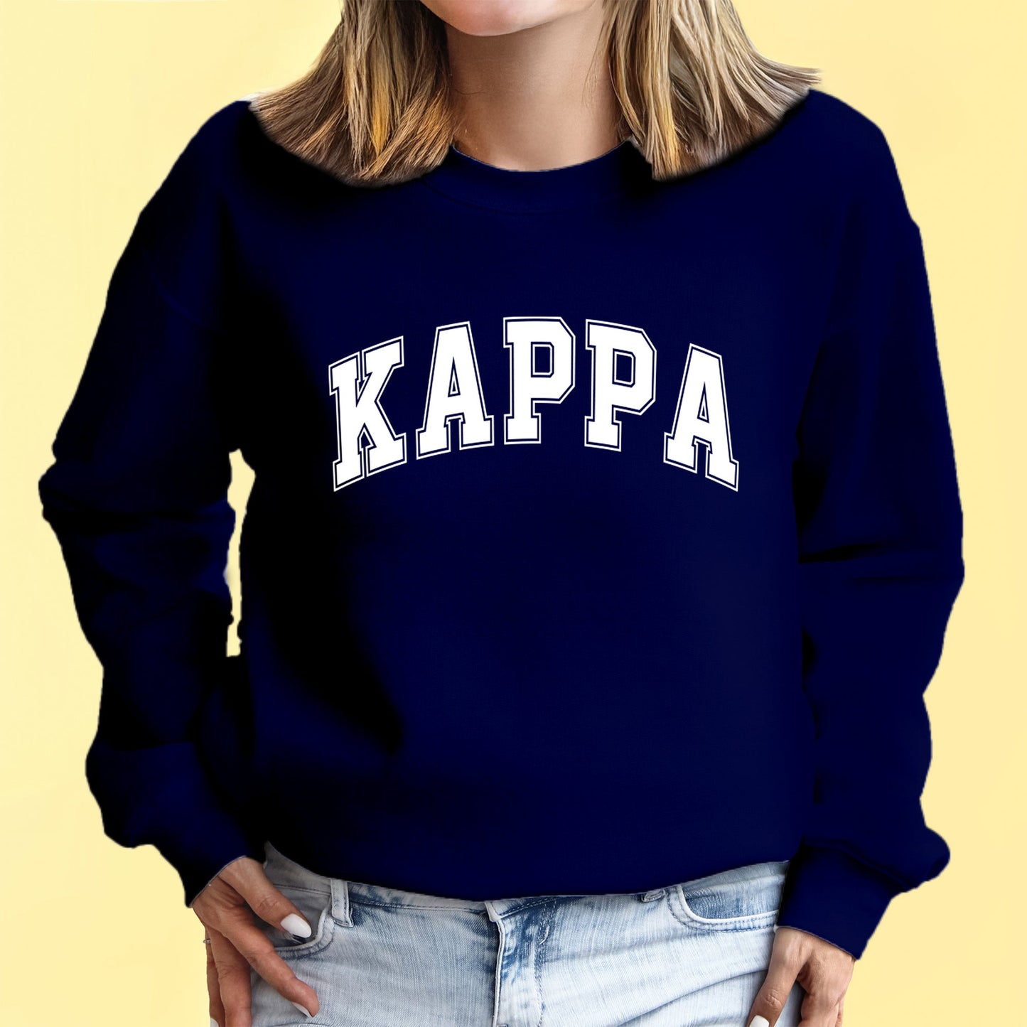 Kappa Kappa Gamma Sweatshirt- Crewneck Varsity Letters Design