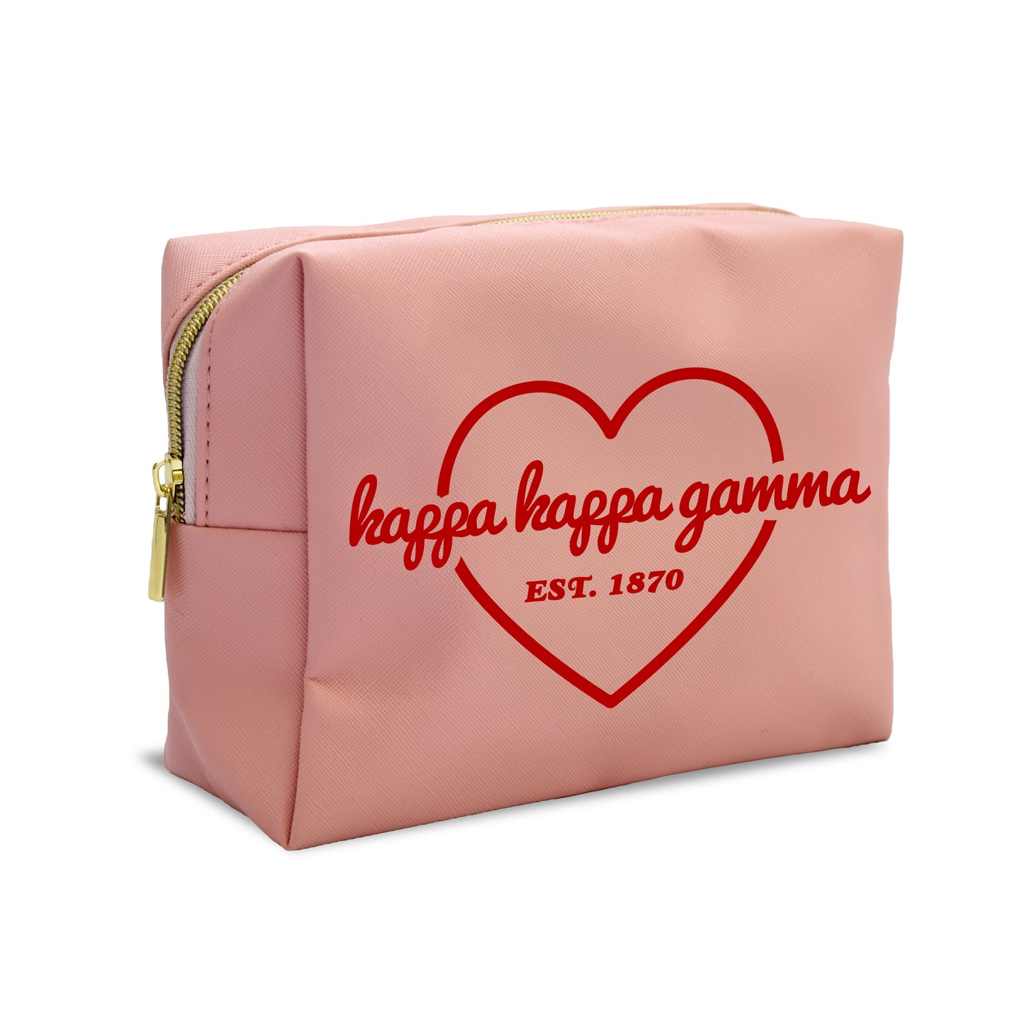 Kappa Kappa Gamma Pink w/Red Heart Makeup Bag
