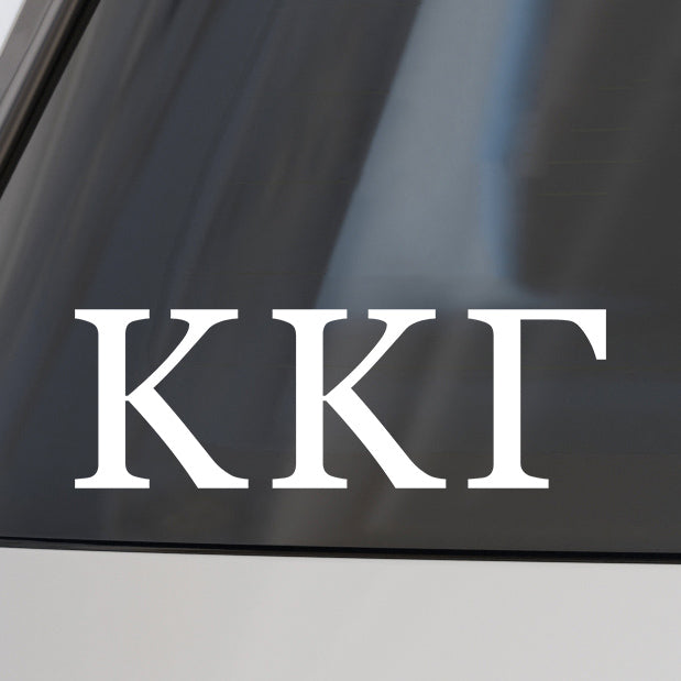 Kappa Kappa Gamma Car Decal Sticker- Greek Letters Design