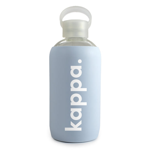 Kappa Kappa Gamma Glass Water Bottle with Silicone Sleeve