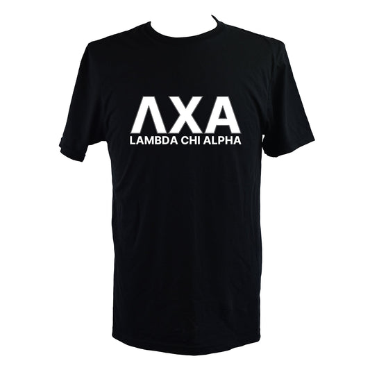 Lambda Chi Alpha Fraternity T-Shirt- Varsity Greek Letters Design