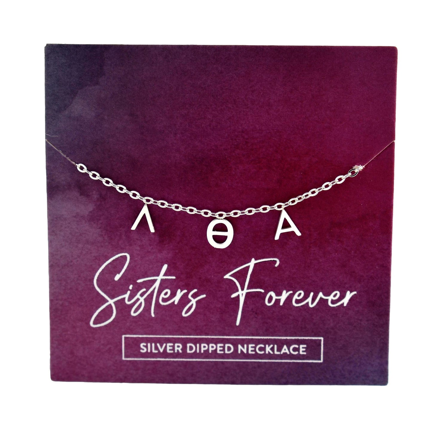 Lambda Theta Alpha Silver Greek Letters Necklace