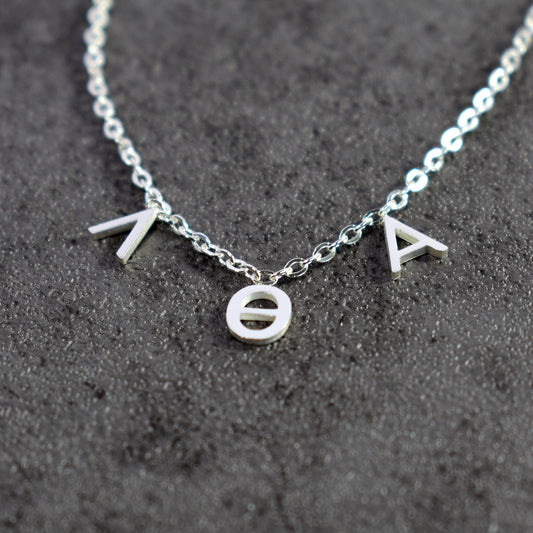 Lambda Theta Alpha Silver Greek Letters Necklace
