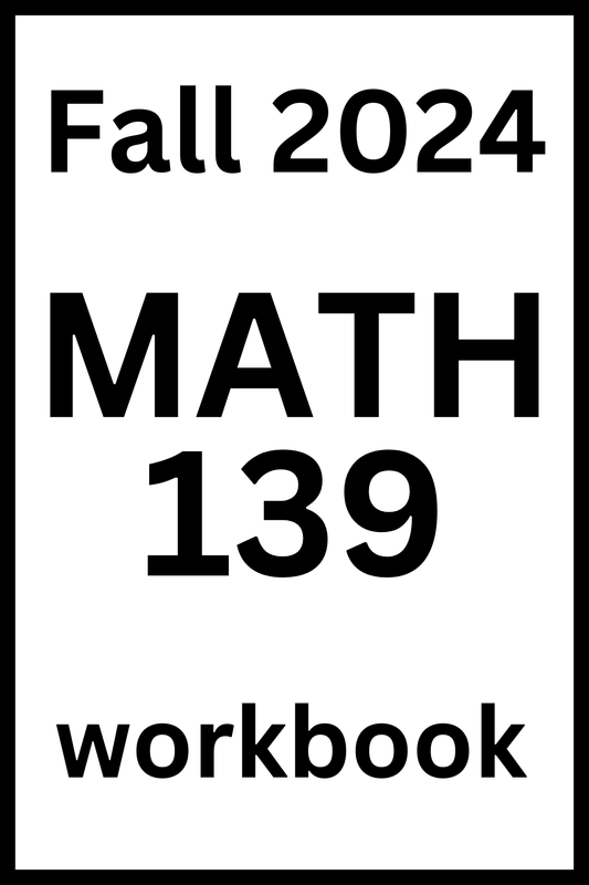 VCU MATH 139 Fall 2024 Workbook