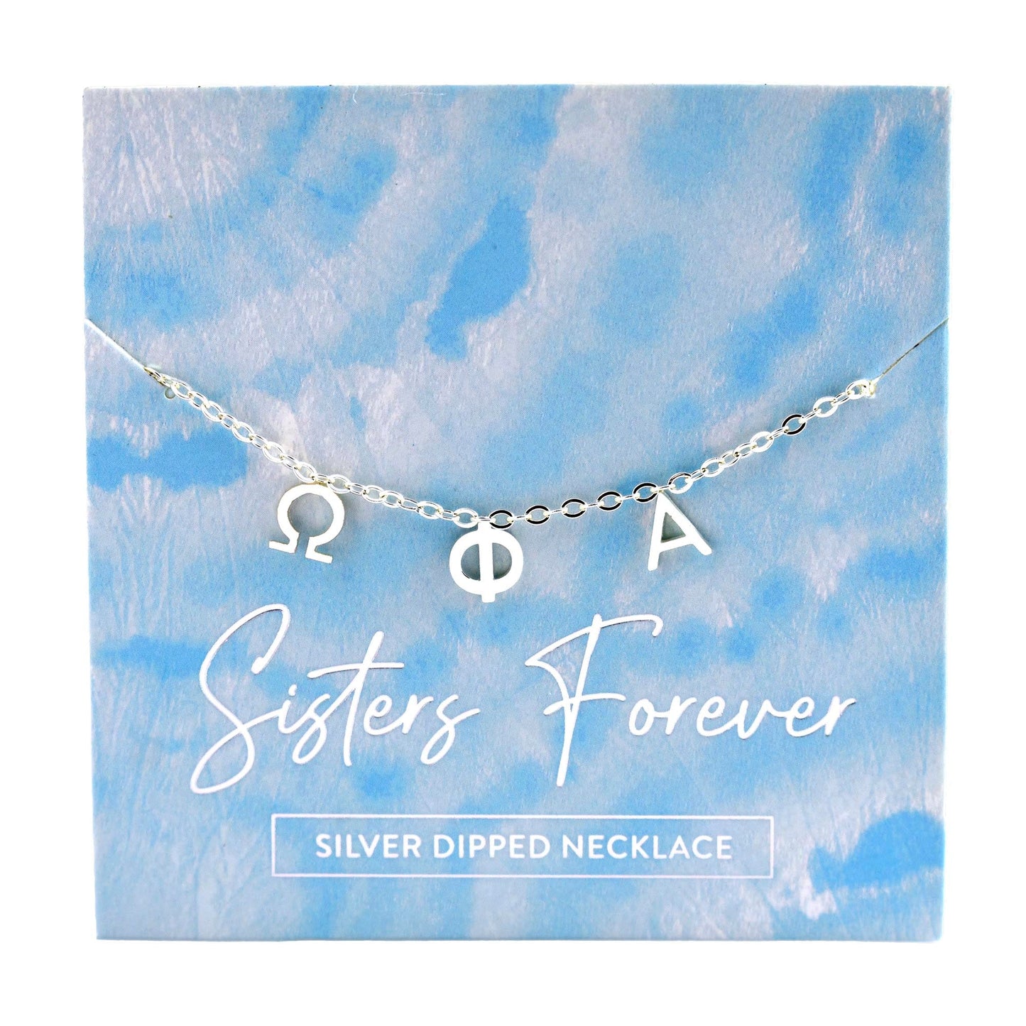 Omega Phi Alpha Silver Greek Letters Necklace