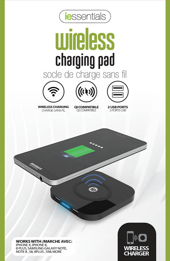 iessentials Wireless Charging Pad with 2 USB - Virginia Book Company