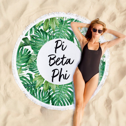 Pi Beta Phi Palm Leaf Fringe Towel Blanket