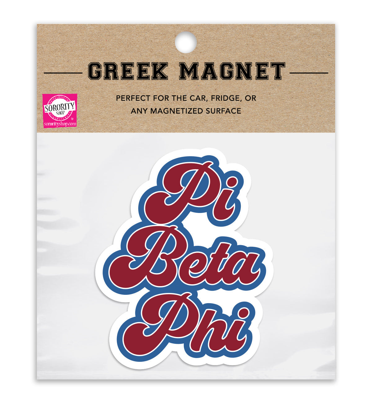 Pi Beta Phi Retro Sorority Car Magnet Set of 2