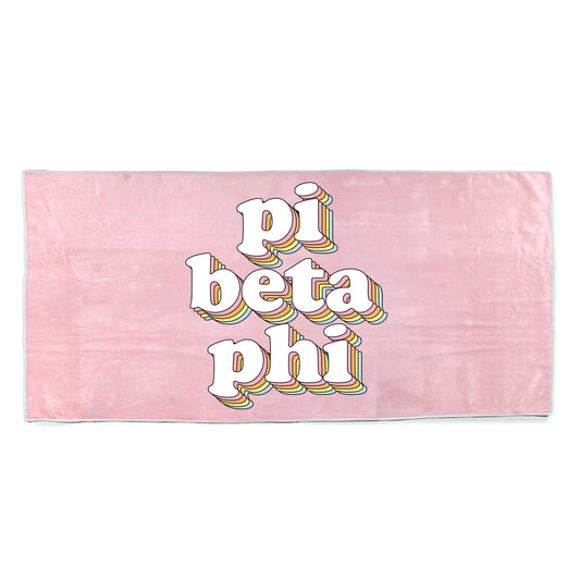 Pi Beta Phi Plush Retro Beach Towel