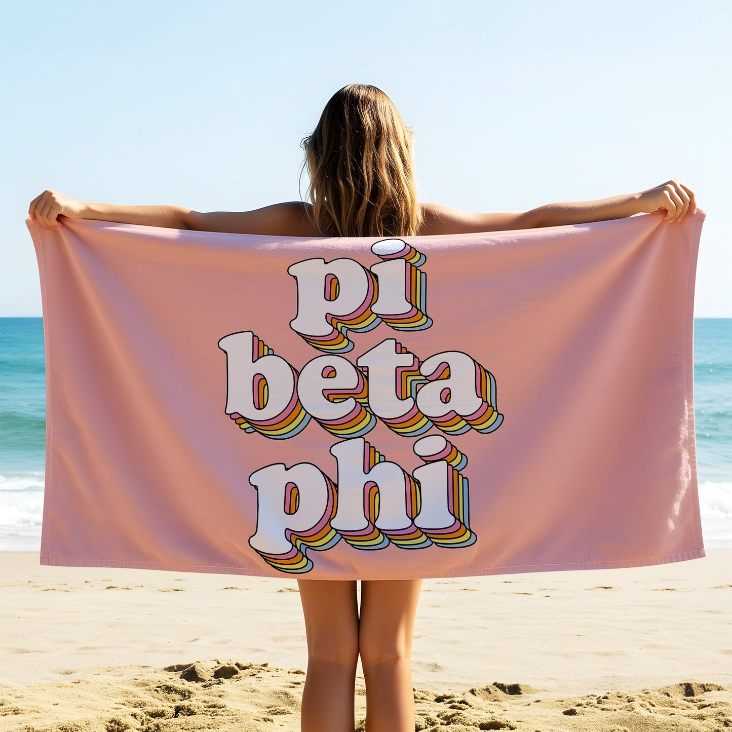 Pi Beta Phi Plush Retro Beach Towel