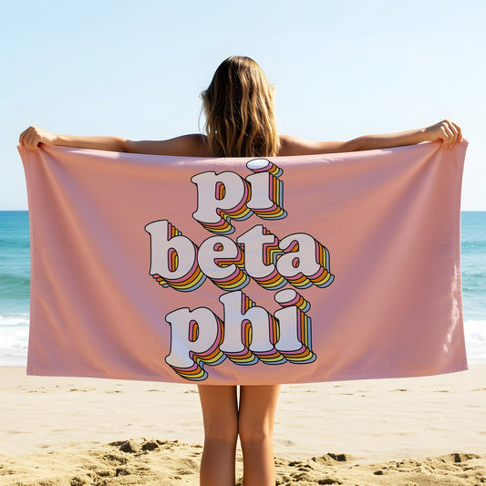 Pi Beta Phi Plush Retro Beach Towel