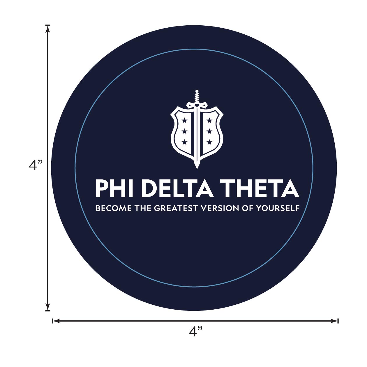 Phi Delta Theta Fraternity Car Decal Sticker- Full Color Circle Logo