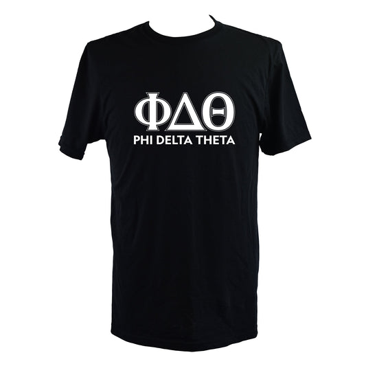 Phi Delta Theta Fraternity T-Shirt- Varsity Greek Letters Design