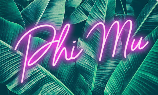 Phi Mu Neon Palm Flag - Virginia Book Company