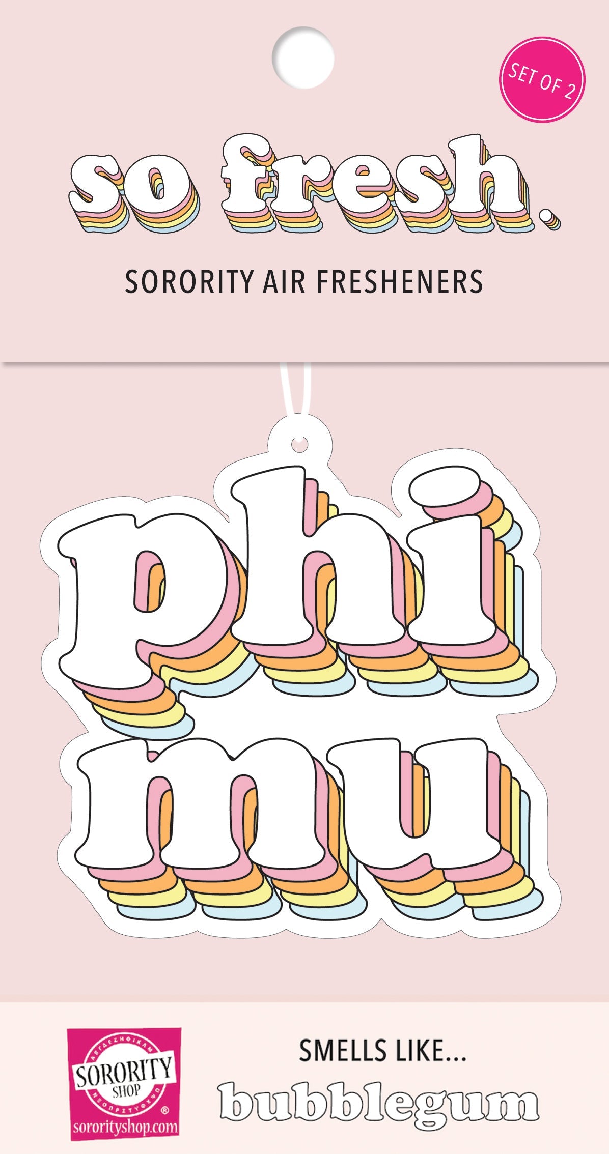 Phi Mu - Retro Air Freshener - Bubblegum Scent