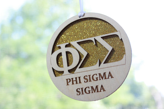 Phi Sigma Sigma - Laser Carved Ornament - 3" Round