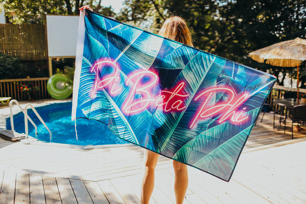 Pi Beta Phi Neon Palm Flag