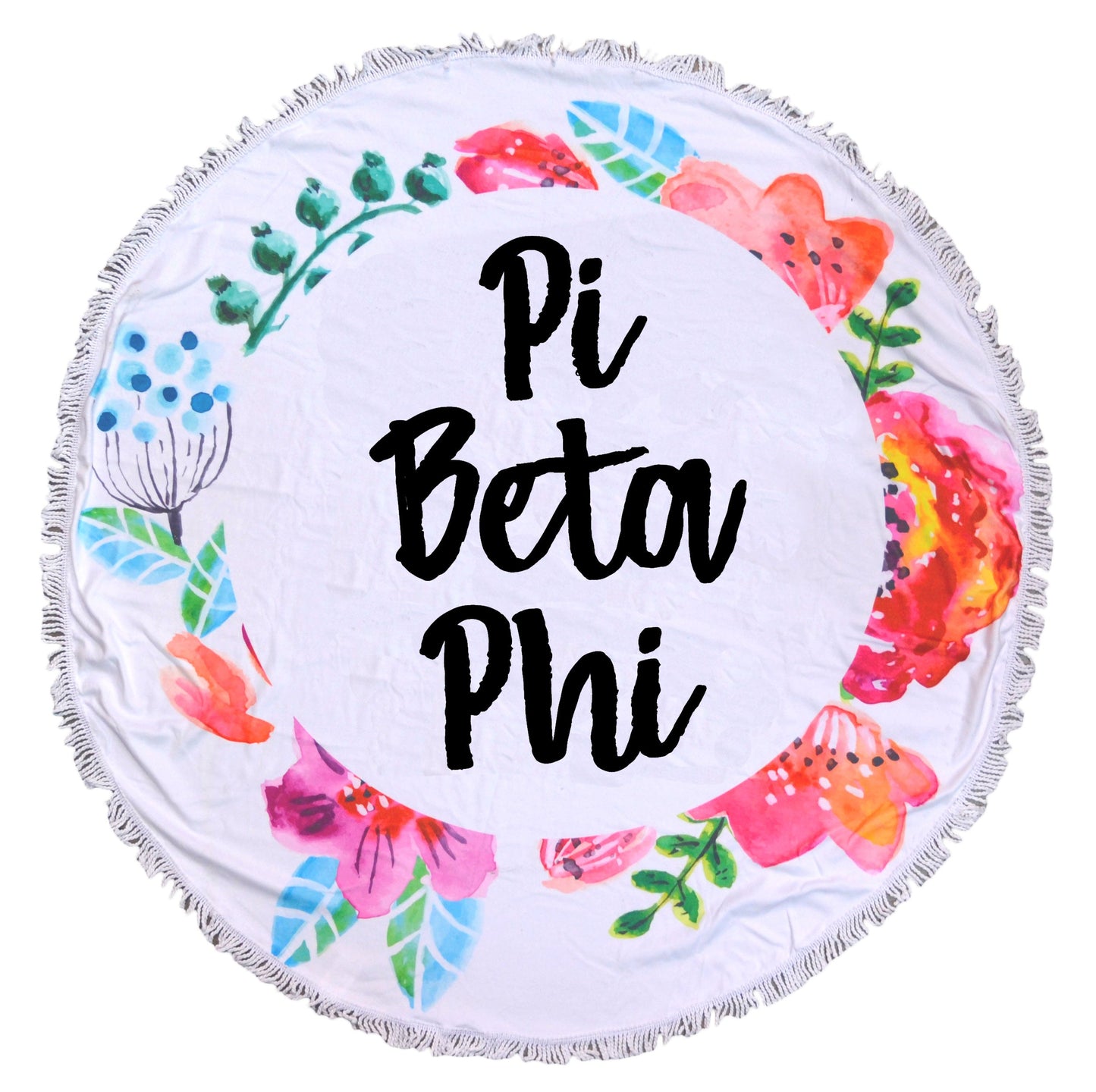 Pi Beta Phi Floral Fringe Towel Blanket