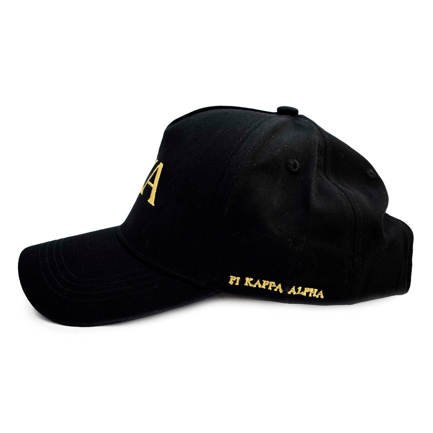 Pi Kappa Alpha Baseball Cap- Brushed Cotton 5-Panel Black Hat