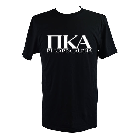Pi Kappa Alpha Fraternity T-Shirt- Varsity Greek Letters Design