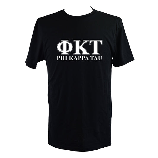 Phi Kappa Tau Fraternity T-Shirt- Varsity Greek Letters Design