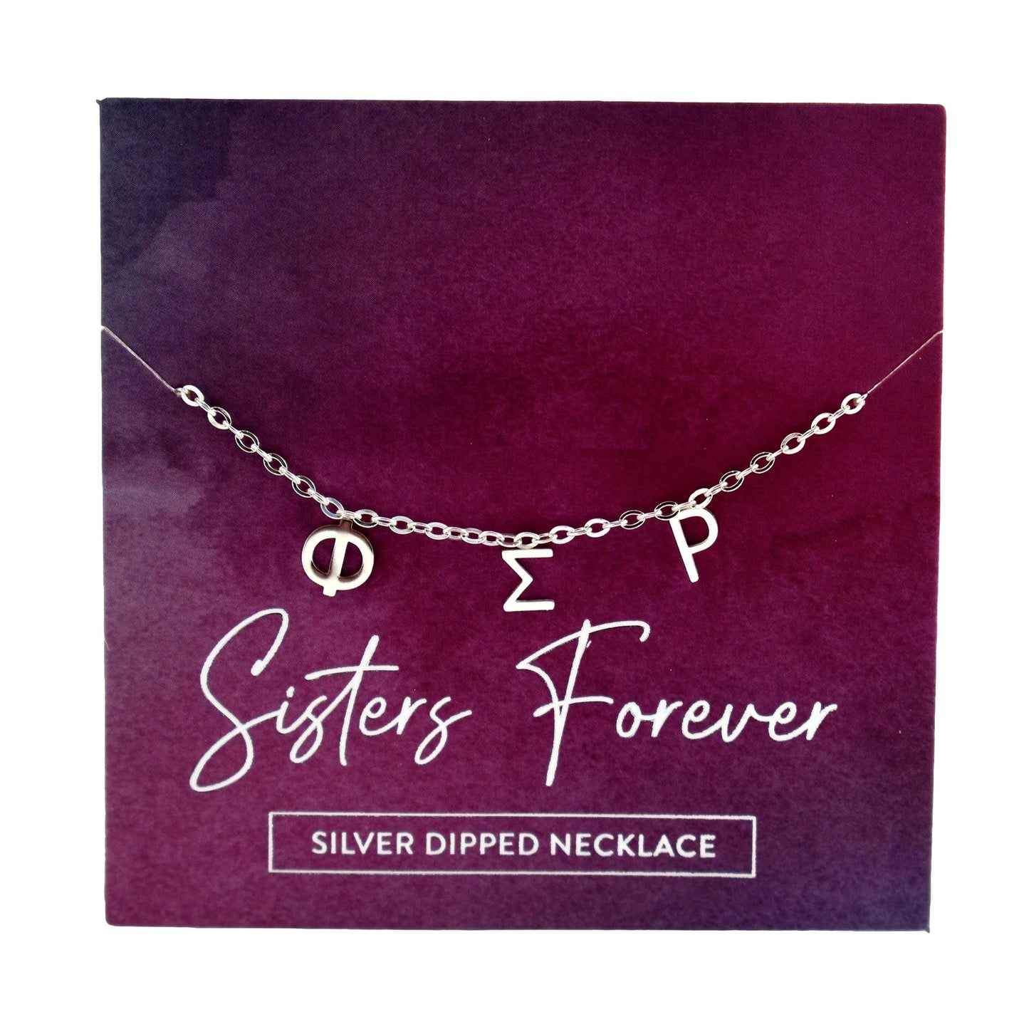 Phi Sigma Rho Silver Greek Letters Necklace