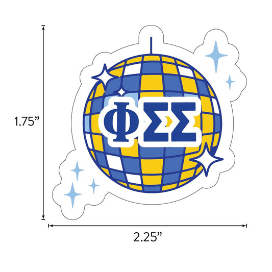 Phi Sigma Sigma Sticker Sheet - Western Disco Design