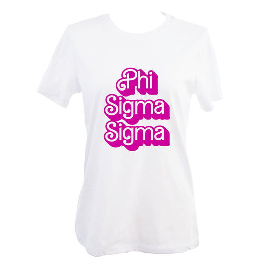 Phi Sigma Sigma T-Shirt- Retro Dolly Sorority Name Design, Relaxed Fit