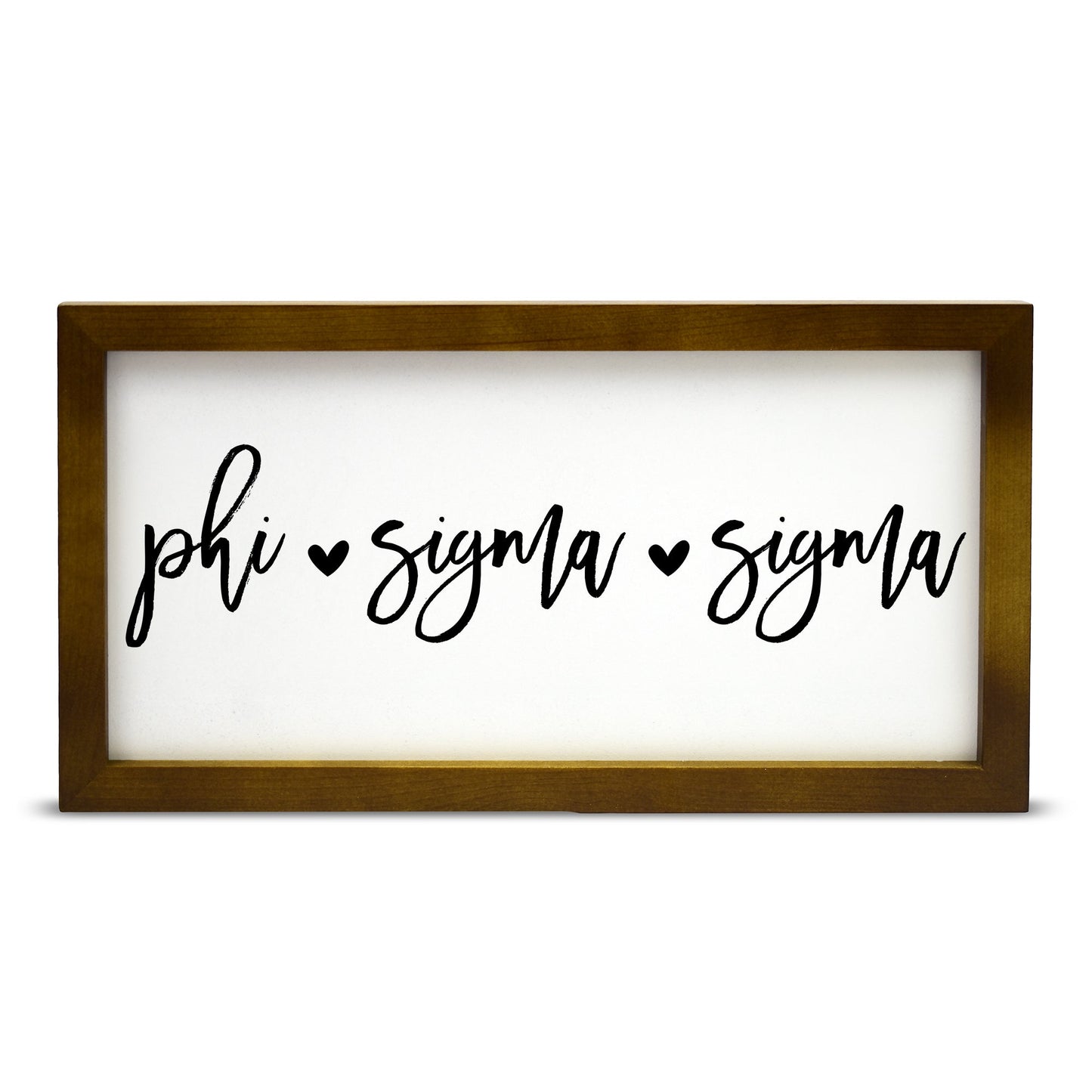 Phi Sigma Sigma Script Wooden Sign