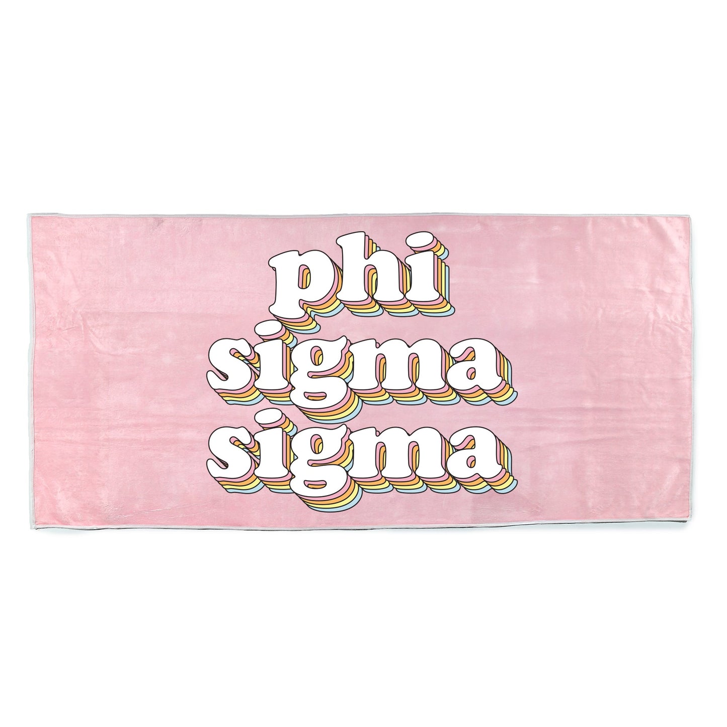 Phi Sigma Sigma Plush Retro Beach Towel