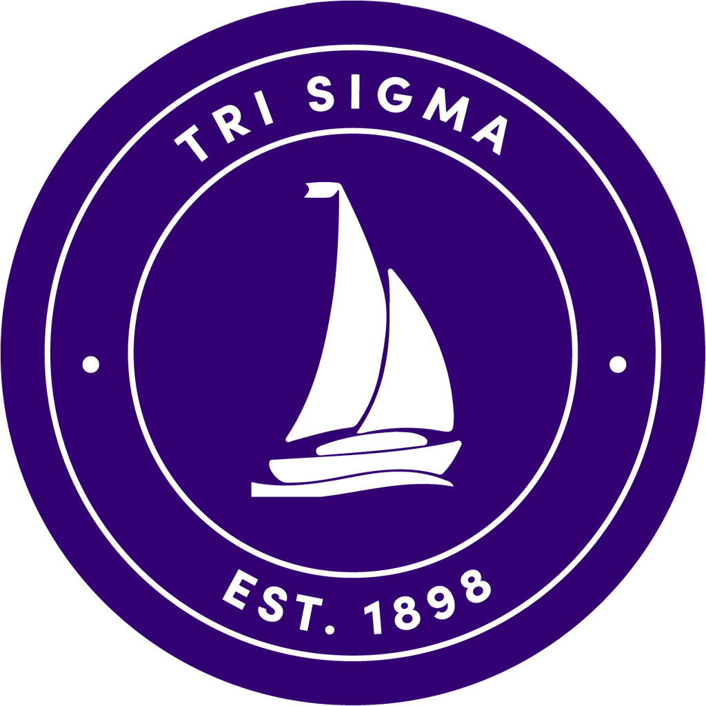 Sigma Sigma Sigma Sorority Car Decal Sticker- Full Color Circle Logo