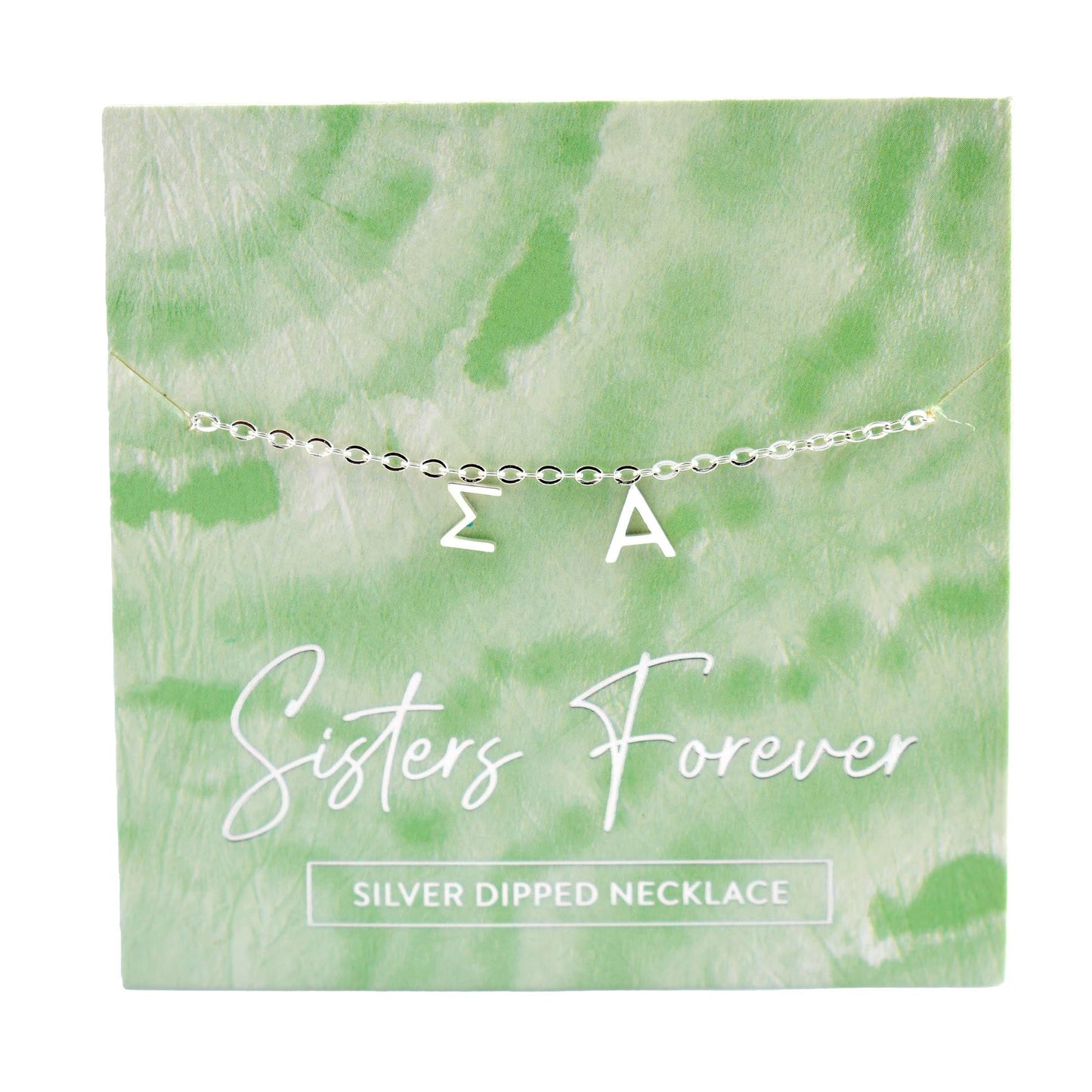 Sigma Alpha Silver Greek Letters Necklace