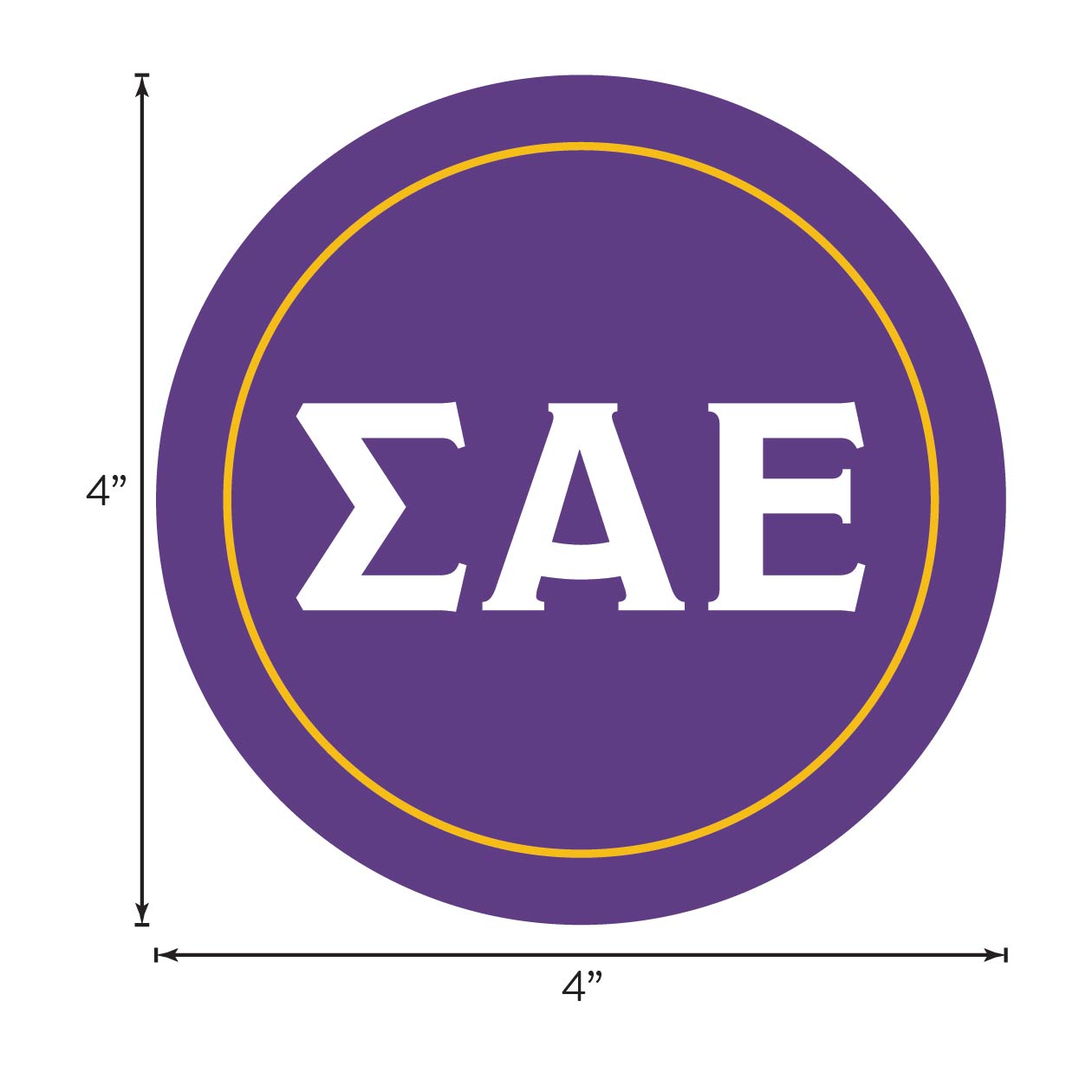 Sigma Alpha Epsilon Fraternity Car Decal Sticker- Full Color Circle Logo