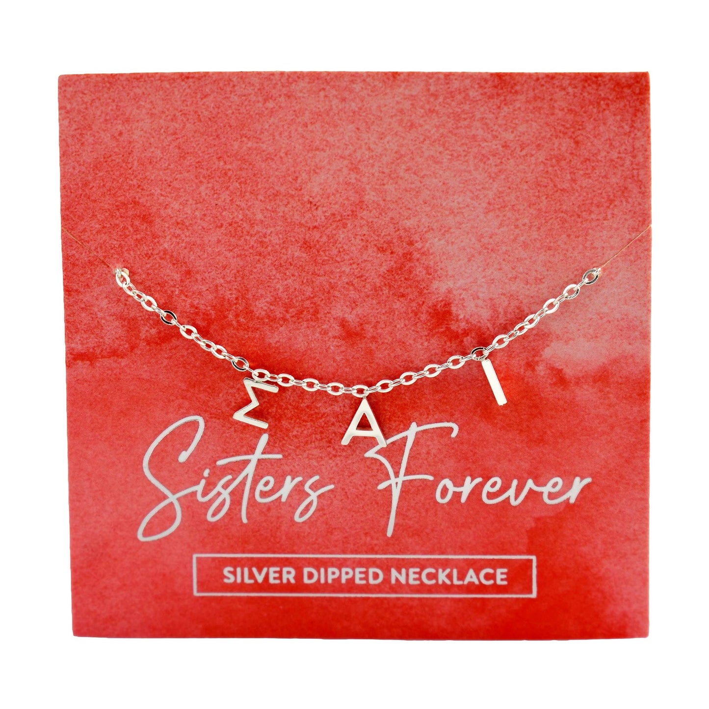Sigma Alpha Iota Silver Greek Letters Necklace