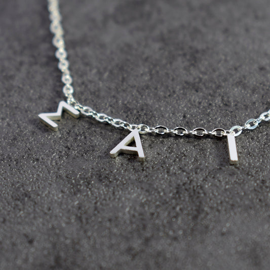 Sigma Alpha Iota Silver Greek Letters Necklace