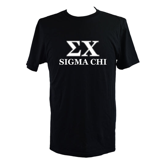 Sigma Chi Fraternity T-Shirt- Varsity Greek Letters Design